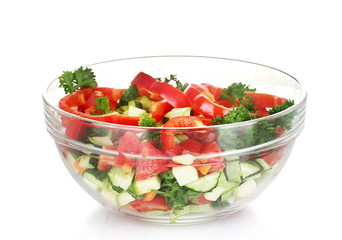 Fresh salad isolated on white