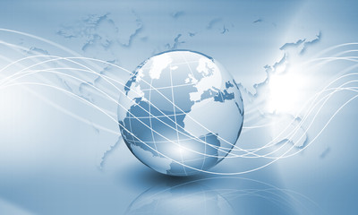 Image of light blue planet Earth