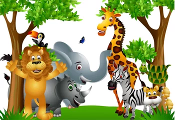 Tableaux ronds sur plexiglas Anti-reflet Zoo Bande dessinée drôle d& 39 animal africain sauvage
