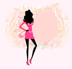 Obraz na płótnie Canvas fashion girl Shopping illustration