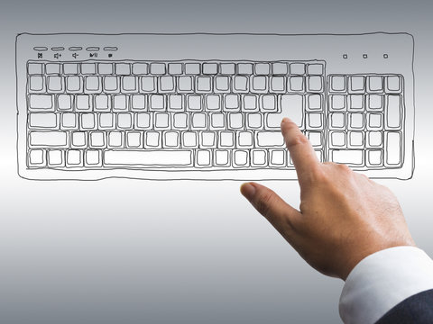 Hane press enter on computer keyboard