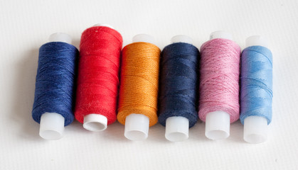 colorful spools of thread