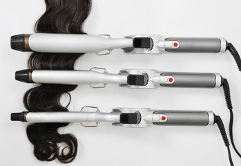 hair curling iron with hair extension