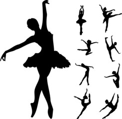 Set of ballet dancers - obrazy, fototapety, plakaty