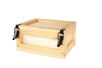Wooden box isolated on a white