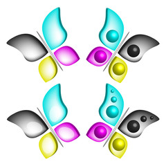 CMYK Butterflies