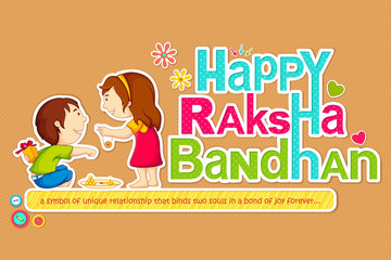 Vector illustration of brother sister in raksha bandhan
