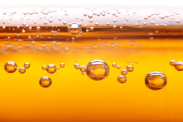 Foam and bubbles of beer.