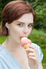 young girl with ice cream