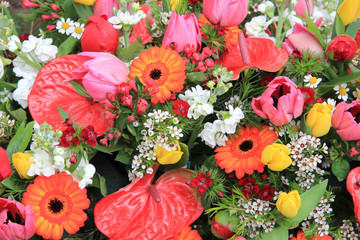 Flower arrangement in bright colors