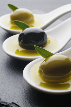 olive green and black olives