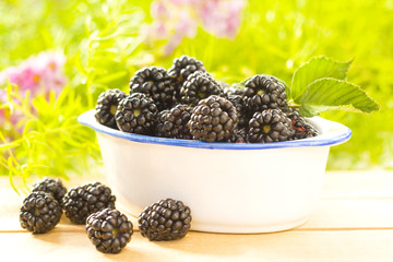 Fresh and tasty blackberries