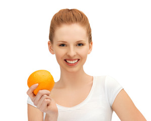 teenage girl with orange