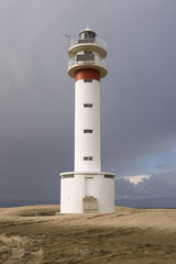 Lighthouse and storm clouds