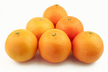 Triangle made of mandarins