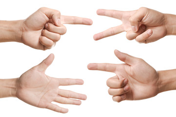 Hand collection with white background 