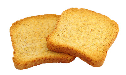 Toasted bread isolated on a white background