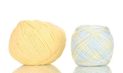 Knitting yarn isolated on white
