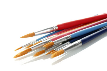 Paint brushes isolated on white