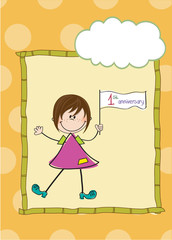 cute little girl at first birthday