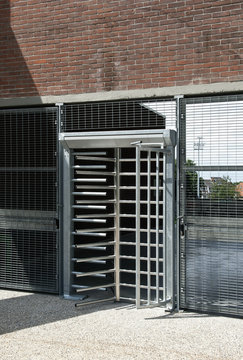 Turnstile Door To The Input Of A Stadium.