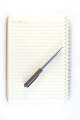 notebook with pen