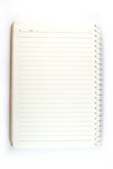 Notebook on white background