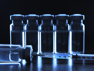 Vials of medications.