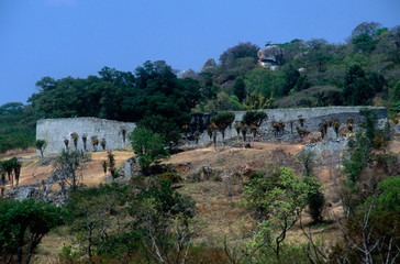 Fototapeta premium The Great Zimbabwe ruins of stone structures in Zimbabwe.