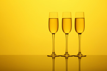 Glasses with wine