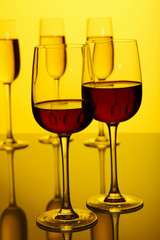 Glasses with wine