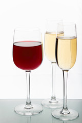Glasses with wine