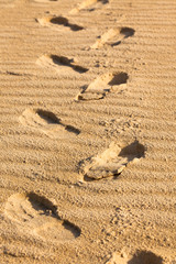 Footprints on a sand