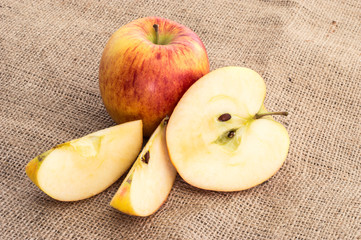Apples on a textile background