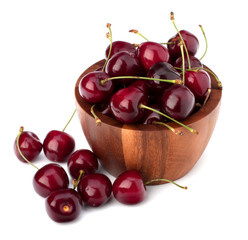 Cherry in wooden bowl