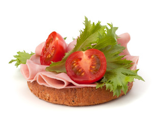healthy sandwich with vegetable and smoked ham