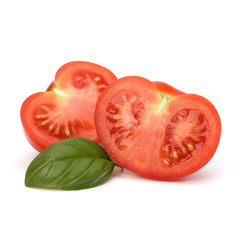 Tomato and basil leaf