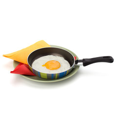 Fried egg on pan