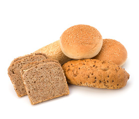 Bread loafs and buns variety