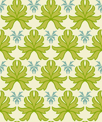 Victorian Style Seamless Leaf Pattern Background