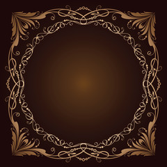 Vintage radial ornament over brown