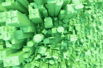 Grüne Stadt Konzept von Oben 3D