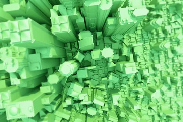 Foto auf Acrylglas Grüne Stadt Konzept von Oben 3D © Gunnar Assmy