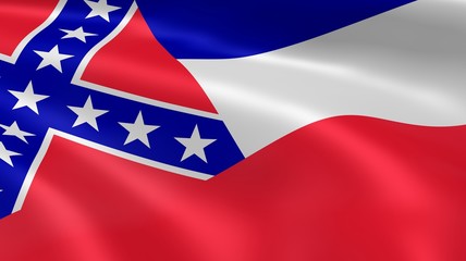 Mississippian flag in the wind