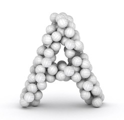 Letter A, from voleyballs