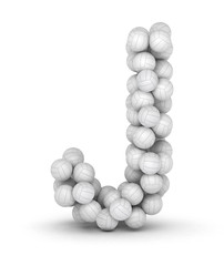 Letter J, from voleyballs