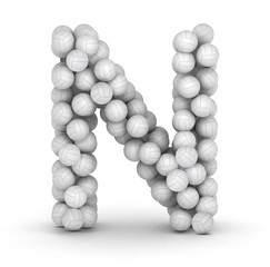Letter N, from voleyballs