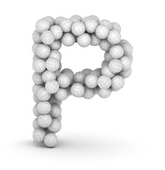 Letter P, from voleyballs
