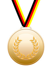 Médaille de bronze avec ruban couleurs allemandes