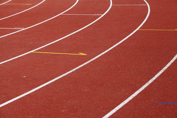 Curve of a Red Running Track